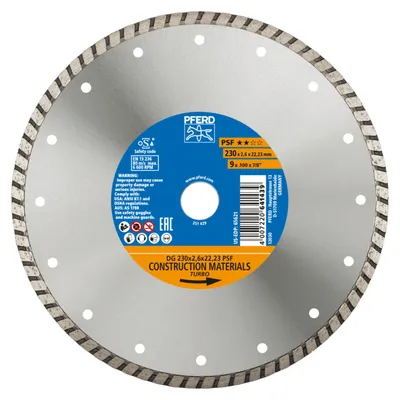 Immagine prodotto di Disco diamantato DG PSF Ø 230 mm Foro 22,23 mm Altezza del segmento 7 mm Spessore del segmento 2,6 mm