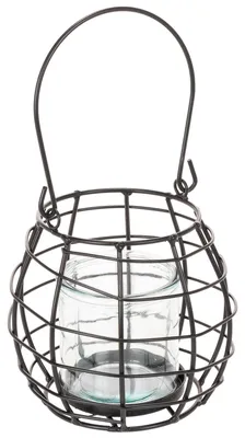 Produktbild von Gartenlaterne Schwarz Metall Deko Windlicht