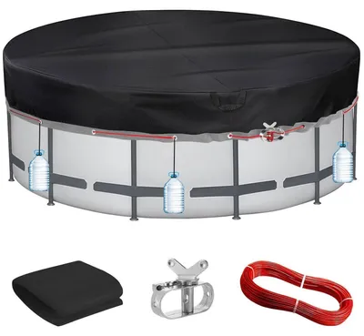 Immagine prodotto di Copertura per piscina, rotonda, in tessuto 420D, diametro 371 cm, adatta per piscine con diametro da 320 a 366 cm