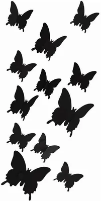 Produktbild von Oblique Unique 3D Schmetterlinge 12er Set Wandtattoo Wandsticker Wanddeko - schwarz