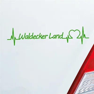 Produktbild von Auto Aufkleber Waldecker Land Puls Herzschlag mit Ferien Region Motiv 19x4 cm Hellgrün Sticker Heckscheibenaufkleber