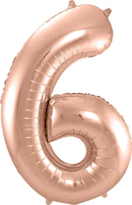 Produktbild von Folienballon Zahl 6 roségold 86cm