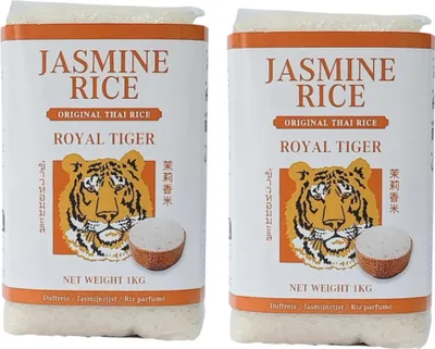 Produktbild von Royal Tiger Jasminreis Duftreis, 2x 1kg Beutel, Jasmin-Reis aus Thailand