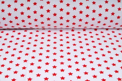 Obrázek produktu pro Plátno bavlněné, červené hvězdičky , metráž, látky / 50cm