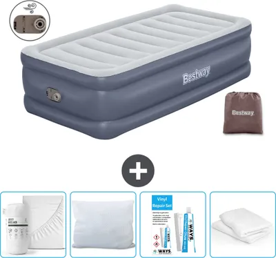 Obrázek produktu pro Nafukovací matrace Bestway - pro 1 osobu - 97 x 191 x 51 cm - šedá - včetně příslušenství