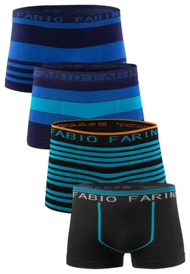 Produktbild von Fabio Farini - 4 Stück Herren Unterhosen - Männer Retroshorts aus weicher Microfaser im sportlichen Look mit Logoschriftzug