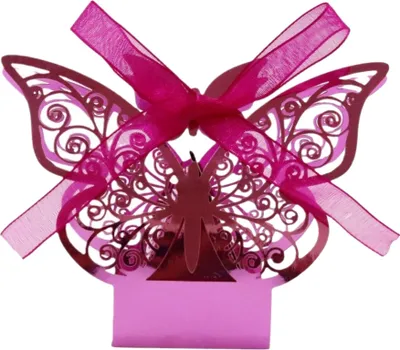 Image de 50 Pack 3D Papillon Laser Cut Wedding Party Favor Box Sac à bonbons Cadeau Chocolat Boîtes Bride Anniversaire Douche Bomboniere