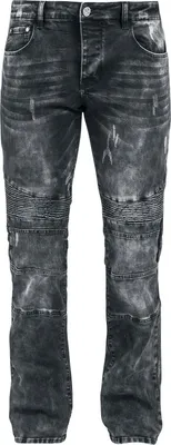 Produktbild von Black Premium by EMP Herren graue Jeans im Biker-Look mit stylischen Teilungsnähten W30L32