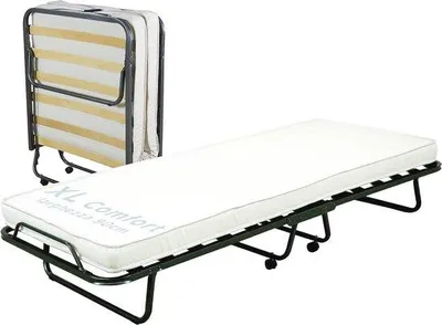 Productafbeelding van Famanu klapbed XL met polyurethaanmatras, 90x200 cm - antracietgrijs