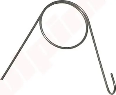 A metal spring on a white background.
