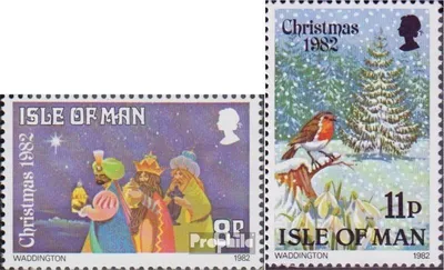 Produktbild von Briefmarken GB - Isle of Man 1982 Mi 217-218 (kompl.Ausg.) postfrisch Weihnachten