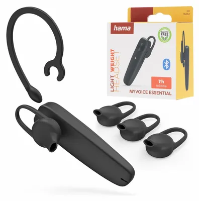 Produktbild von MyVoice Essential Mono Bluetooth Headset kabellos Mikrofon Multipoint Verbindung ideal für Handy PC Homeoffice ergonomisch Schwarz