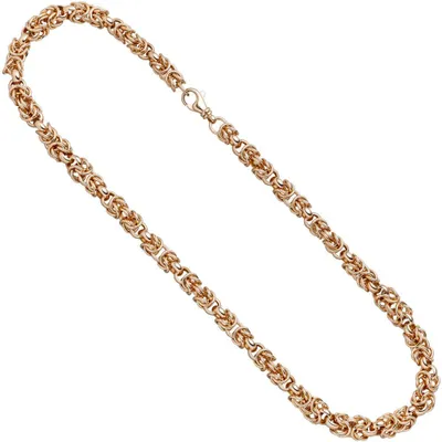 Image de Collier de 7,2 mm, chaîne pour pendentif, chaîne "Königs-Erbskette" en argent 925, plaqué or rouge, longueur 50 cm