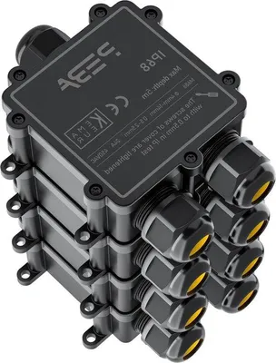 Obrázek produktu pro Vodotěsné 3cestné kabelové spojky Ø 4–14 mm, černé