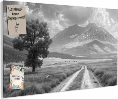 Produktbild von Magnettafel 60x40cm magnetisch & beschreibbar Metall-Board - Berglandschaft Weg