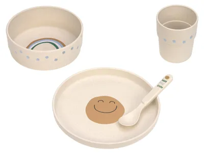 Productafbeelding van LÄSSIG Kinderservies set (bord, beker, kommetje, lepel) BPA-vrij, geschikt voor de vaatwasser