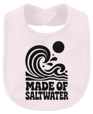 Image de Bavoir pour bébé, motif "Vagues de l'océan", rose