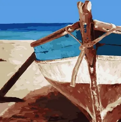 Produktbild von Malen nach Zahlen: Strandboot, 40x50 cm