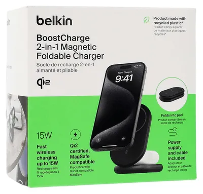 Obrázek produktu pro Belkin BoostCharge, Vnitřní, USB, Bezdrátové nabíjení, 1,5 m, Černá
