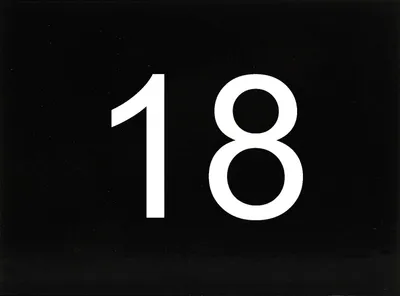 Produktbild von Nummernschild selbstklebend, 40 x 30 mm, Type 18, Kunststoff schwarz glänzend