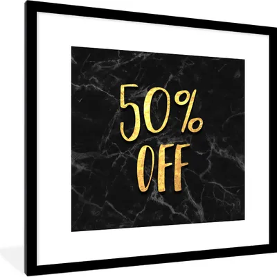 Produktbild von MuchoWow® Gerahmtes Poster Verkauf - Gold - Marmor 40x40 cm - Poster mit Schwarzem Bilderrahmen Wandposter Rahmen Foto Bilder - Poster - Plakat im Rahmen