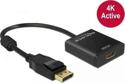 Immagine prodotto di DELOCK DeLOCK 62607 adattatore cavo video 0,2 m DisplayPort HDMI Tipo A (Standard) Nero