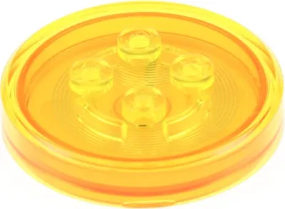 Produktbild von 1x Lego Dimensions Toy Tag Chip 4x4x2 transparent gelb Boden orange 18602c02