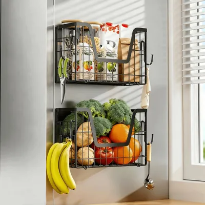 Produktbild von Set mit 2 magnetischen Ablagen für Kühlschrank und Waschmaschine