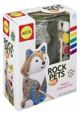 Image de Renard en pierre a decorer 14 cm - kit peinture sur pierre - alex toys