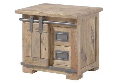 Produktbild von MASSIVMOEBEL24.DE Nachttisch Mango 50x40x45 whitewash lackiert RAILWAY #3012