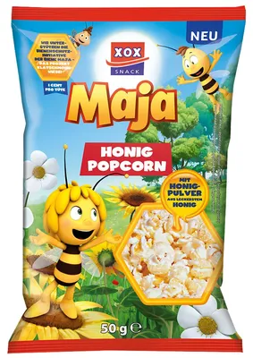Immagine prodotto di XOX Maya the Bee popcorn al miele, croccanti e adatti ai bambini 50g
