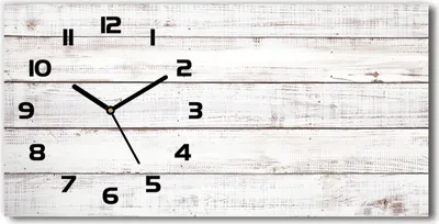 Produktbild von Wanduhr aus Glas – 60x30 cm - Glasbild - Glasuhr - Gehärtetes Glas - schwarze-zeiger - Holzwand