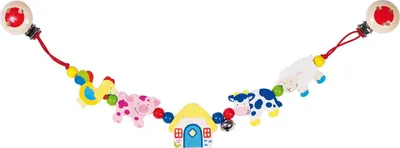 Produktbild von Goki Kinderwagenkette Bauernhoftiere, Junge/Mädchen, Metall, Holz, Mehrfarbig