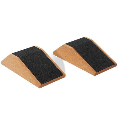 Produktbild von 2 Stück Kork-Squat-Wedges, rutschfeste Fersenkeile zur Erhöhung, für Kniebeugen, Knöcheldehnung, Yoga und als Wadenstützplattform beim Gewichtheben