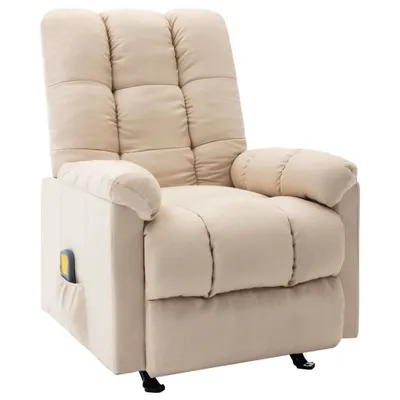 Image de The Living Store Fauteuil de massage Crème Tissu