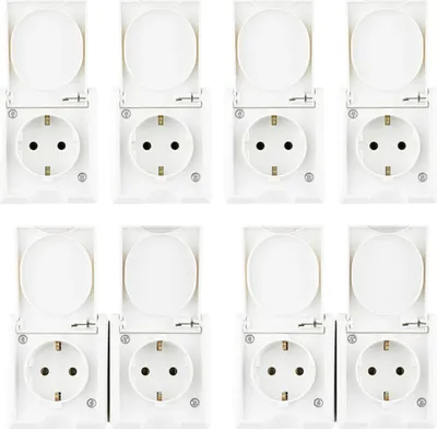 Produktbild von REV AquaForm Feuchtraum Steckdosen Set 6 teilig Weiß AP IP44