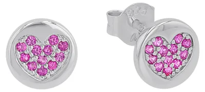 Produktbild von Lillifee Mädchen Ohrstecker 2037919 Silber 925 Herz Zirkonia pink