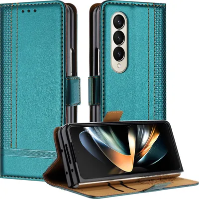 Obrázek produktu pro Pouzdro pro Samsung Galaxy Z Fold 4 5G kožené flipové pouzdro s funkcí stojánku zelené