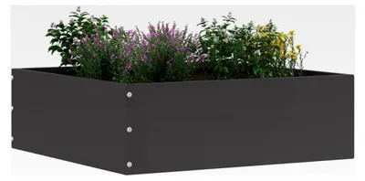 Produktbild von Stahlrasenkanten 40x40x13 cm, Schwarz - Gartenrand für den Außenbereich