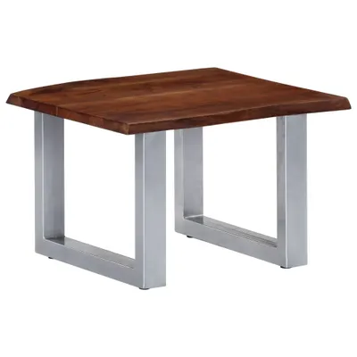 Immagine prodotto di Tavolino The Living Store con bordi naturali 60 x 60 x 40 cm in legno massiccio di acacia