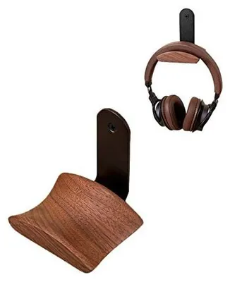 Immagine prodotto di Supporto per cuffie in legno di noce, adatto a tutti i formati di cuffie