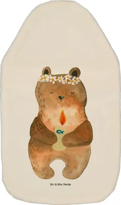 Produktbild von Mr. & Mrs. Panda Wärmflasche Bär Kommunion - Weiß - Geschenk, Teddy, Taufkerze, Bettflasche, mit Bezug, Wärmekissen, wärmebeutel, Wärmflaschen, Gottes Segen, Katholisch