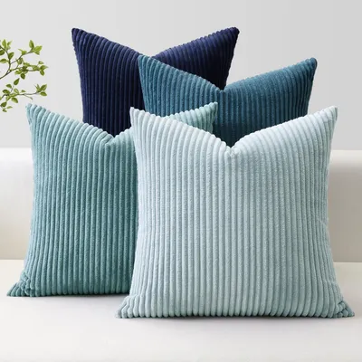 Immagine prodotto di Set di 4 federe per cuscini, 45x45 cm, colore blu navy