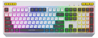 Imagen del producto de HATOR Icefall, Cable, USB, Interruptor de membrana, QWERTY, LED RGB, Blanco