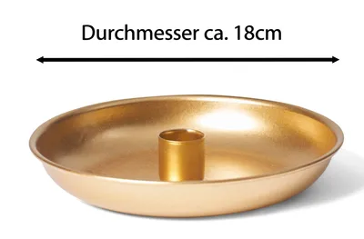 Produktbild von Novaliv Kerzenständer Stabkerzen 4er-Set GOLD 18cm Adventskranz Kerzenteller scandic chic candle holder Stabkerzenhalter Weihnachten Dekoschale Tischdeko modern Wohnzimmerdekoration