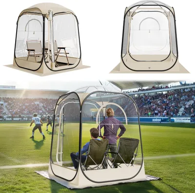 Produktbild von Transparentes Pop-up-Zelt - Outdoor-Bubble-Zelt - 127 x 127 x 170 cm - Für 1–2 Personen - Bodenmatte & Dachabdeckung - Schnellaufbau - Wind- & Regenschutz