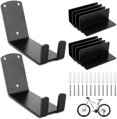 Produktbild von Drehbare Fahrradhalterung für die Wand – 2 Stück Fahrradständer für die Garage – Platzsparender Fahrradhalter – Wandhalterung für die Garage – Fahrradaufbewahrung – Vertikaler Fahrradhalter