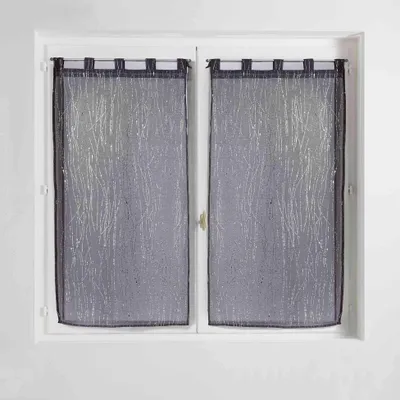 Verdunkelungsvorhang, Polyester, Anthrazit, 2x90x120 cm, Schlaufen