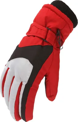 Produktbild von Kinder Skihandschuhe wasserdichte und Winddichte Schneehandschuhe Warme Handschuhe Winterhandschuhe für 6-11 Jahre Jungen Mädchen Skifahren Wandern Radfahren-Rot