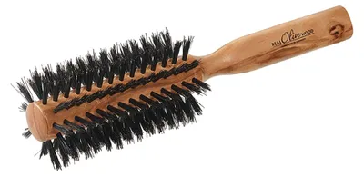Image de Brosse ronde en bois d'olivier.